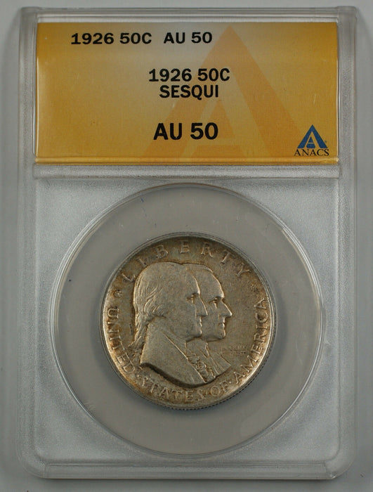 1926 Sesqui Commemorative Silver Half Dollar Coin ANACS AU 50 (A)
