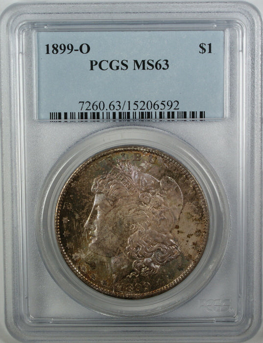 1899-O Morgan Silver Dollar, PCGS MS-63, Beautiful Toning