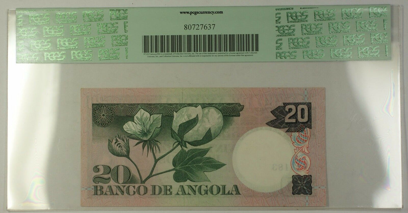 10.6.1973 Banco de Angola 20 Escudos Note SCWPM# 104a PCGS GEM New 65 PPQ