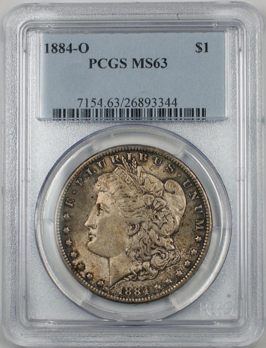 1884-O Morgan Silver Dollar Coin $1 PCGS MS-63 Toned (BR-16 H)