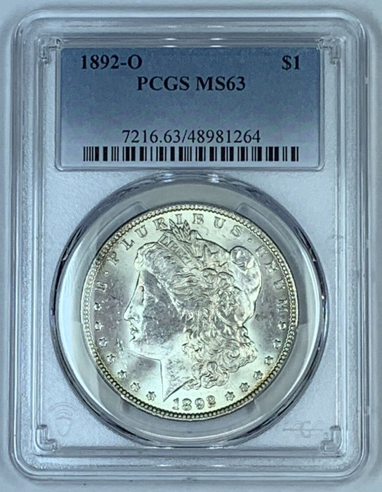 1892-O Morgan Silver $1 Dollar Coin PCGS MS 63 (7)