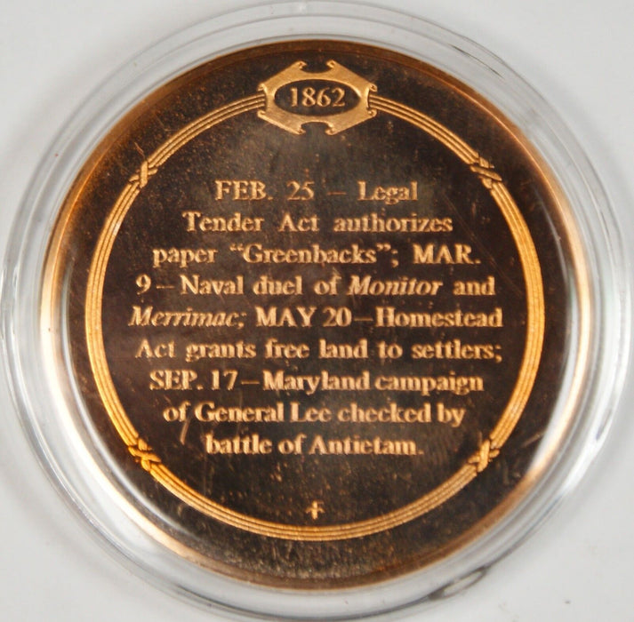 Bronze Proof Medal First Battle of Ironclads March 9 1862