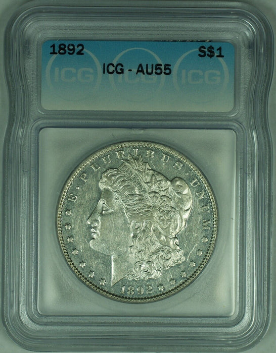 1892 Morgan Silver Dollar $1 Coin ICG AU 55 (23)