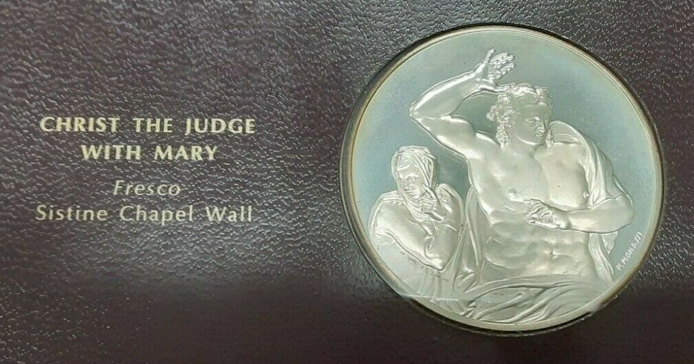 Franklin Mint Genius of Michelangelo PF .925 Silver Medal-Christ w/Mary