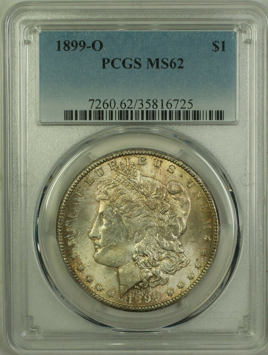 1899-O Morgan Silver Dollar $1 Coin PCGS MS-62 Toned (10B)
