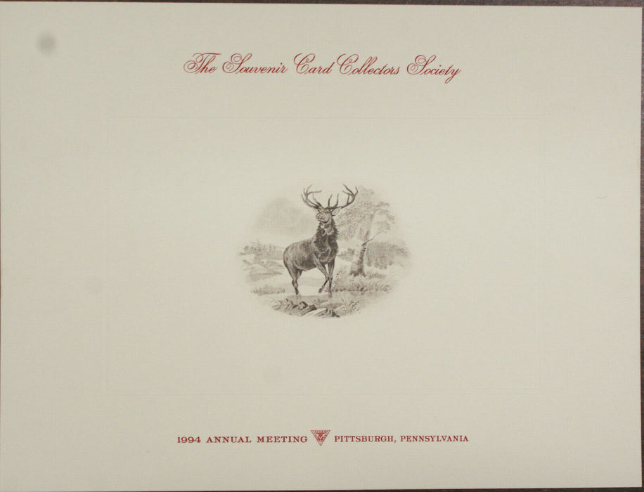 SCCS F1994B Pittsburgh Annual Card Elk in Park (Brown) Intaglio Print Vignette