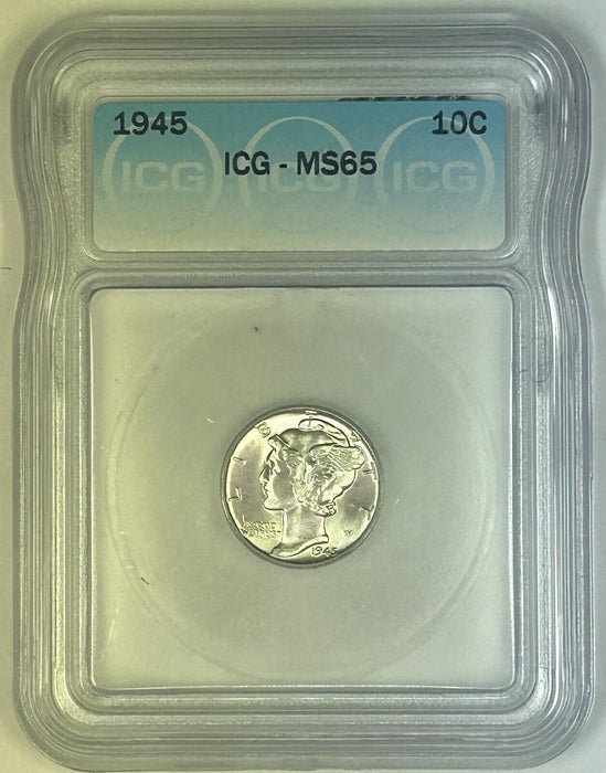 1945 Mercury Silver Dime 10c Coin ICG MS 65 (54) B