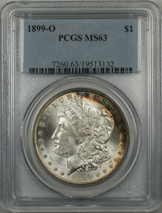 1899-O Morgan Silver Dollar $1 Coin PCGS MS-63 Rim Toned (BR-24 D)