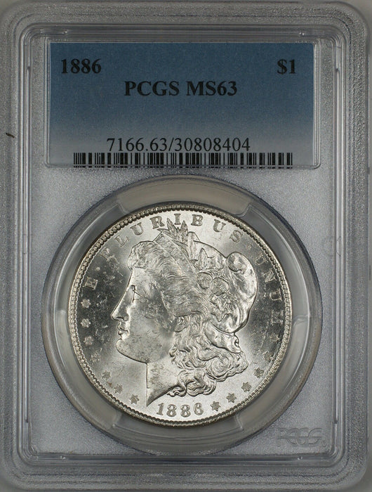 1886 Morgan Silver Dollar $1 PCGS MS-63 (Better Coin) (3G)