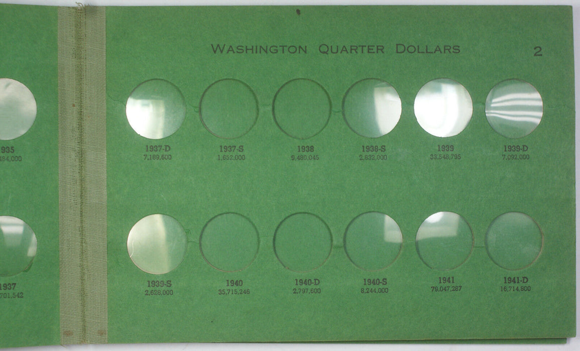 Wayte Raymond Empty Washington Quarters 1932-1959D Green Albums - G & G1
