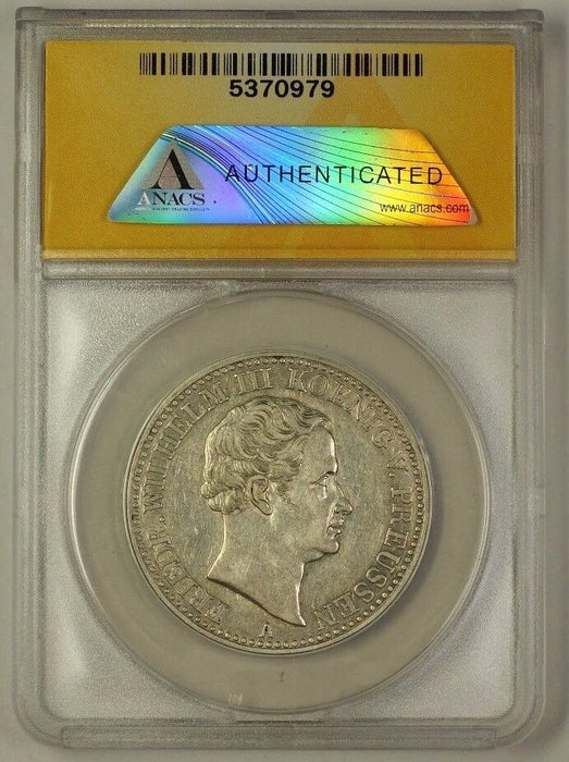 1840-A Germany-Prussia Silver Thaler Coin ANACS EF-40 Details Cleaned