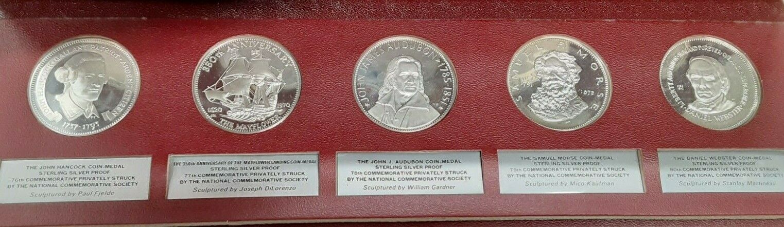 National Commemorative Society Series II Sterling Silver 50 Medal Set Proof