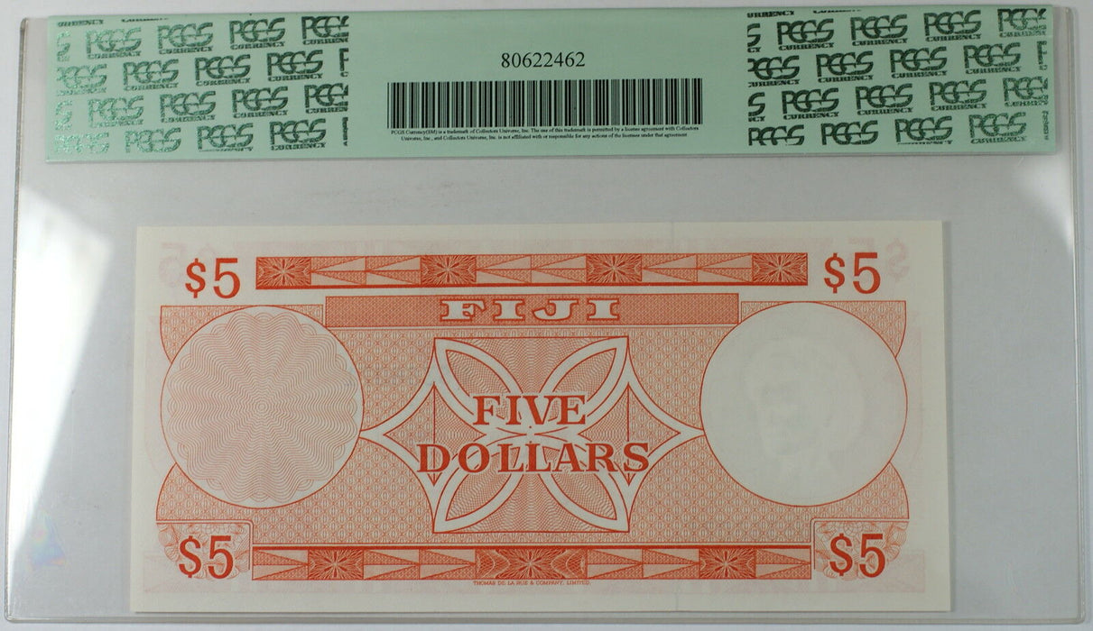 (1974) Fiji Central Monetary Agency $5 Note SCWPM# 73c PCGS 64 PPQ Very Ch New