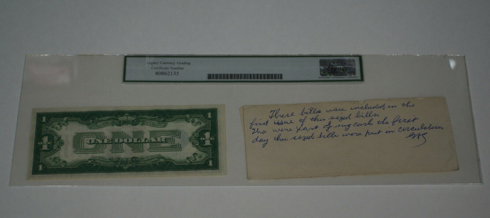 1928 One Dollar Silver Certificate $1 1928 Bank Envelope Fr. 1600 Legacy 58 PPQ