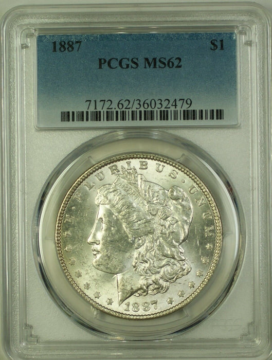 1887 Morgan Silver Dollar $1 PCGS MS-62 (Better Coin) (19G)