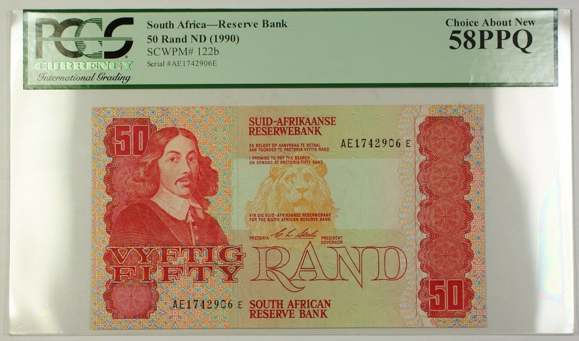 (1990) No Date South Africa 50 Rand Reserve Bank Note SCWPM# 122b Choice 58 PPQ