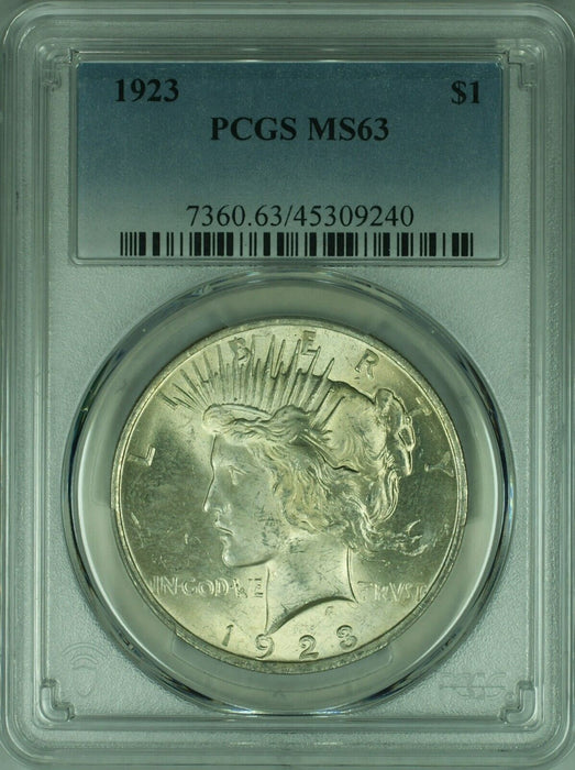1923 Peace Silver Dollar S$1 PCGS MS-63  (40H)