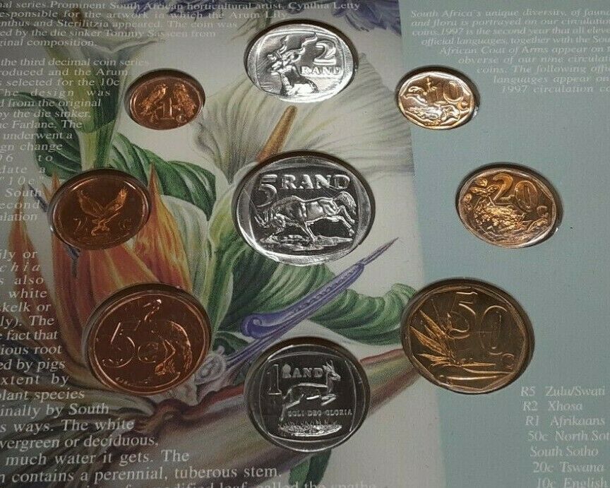 1997 South Africa 9 Coin Mint Set in Original Mint Packaging
