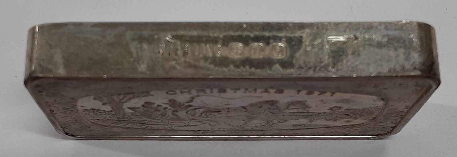 Franklin Mint 1000 Grain Ingot of Sterling Silver, Commemorating Christmas 1971