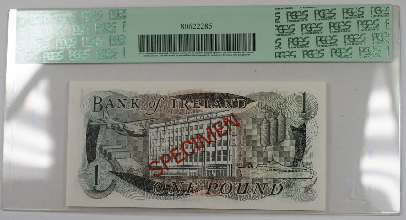 (1978) Northern Ireland 1 Pound Specimen Note SCWPM# 61b-CS1 PCGS 66 PPQ Gem New