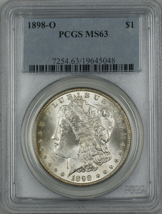 1898-O Clashed Dies Morgan Silver Dollar $1 Coin PCGS MS-63 (4B)