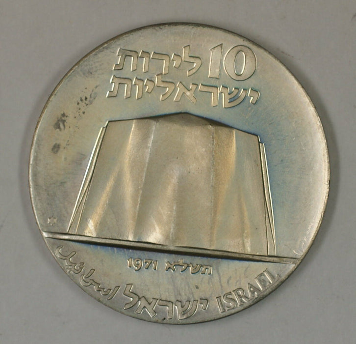 1971 Israel 10 Lirot Commem Silver UNC Science Coin with Original Case