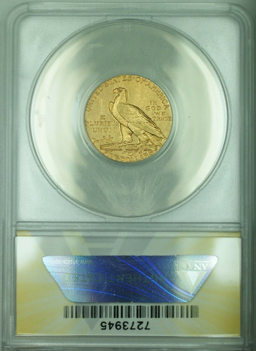 1911 Indian Head Half Eagle $5 Gold Coin ANACS AU-50
