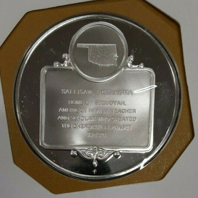 1972 Sallisaw, Oklahoma Great Historic Sites Medal Proof Silver 1st Day Cover