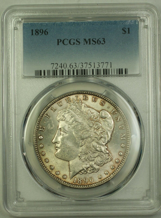 1896 $1 Morgan Silver Dollar PCGS MS-62 Lightly Toned(22b)