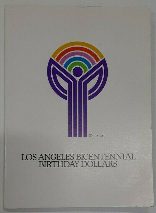 1981 Los Angeles Bicentennial Birthday Dollars - 6 BU Coins as Issued W/Folder