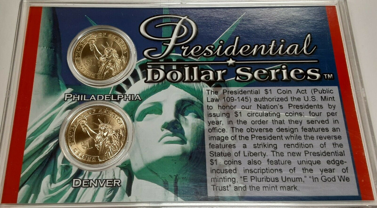 2008 P & D Andrew Jackson Presidential $1 Coins Uncirculated in Case w/COA