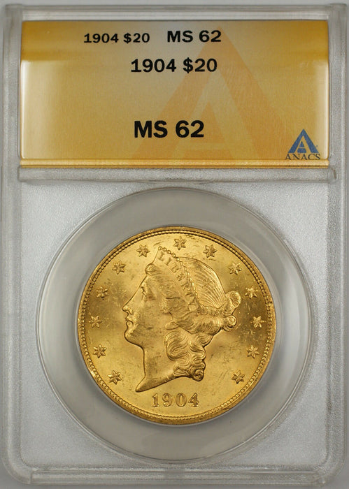 1904 $20 Liberty Double Eagle Gold Coin ANACS MS-62 SB (Better) (E)