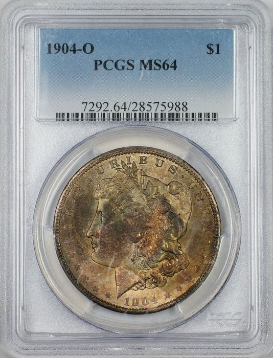 1904-O Morgan Silver Dollar $1 Coin PCGS MS-64 Nicely Toned Obverse (Tb)