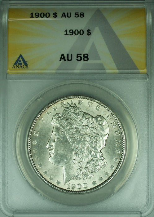 1900 Morgan Silver Dollar $1 Coin ANACS AU-58  (45B)