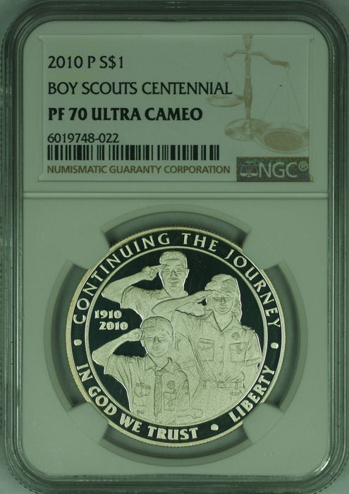 2010-P Boy Scouts Centennial Commemorative Silver Dollar Coin NGC PF-70 UCAM