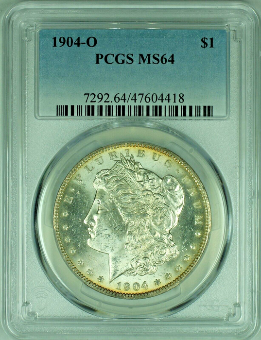 1904-O Morgan Silver Dollar $1 Coin Toned REV PCGS MS 64 (48) A