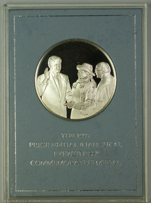 1993 Proof Franklin Mint Clinton Presidential Inaugural Sterling Silver Medal
