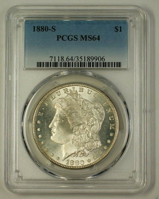 1880-S Morgan Silver Dollar Coin PCGS MS-64 Very Choice (B) (Better) (18)