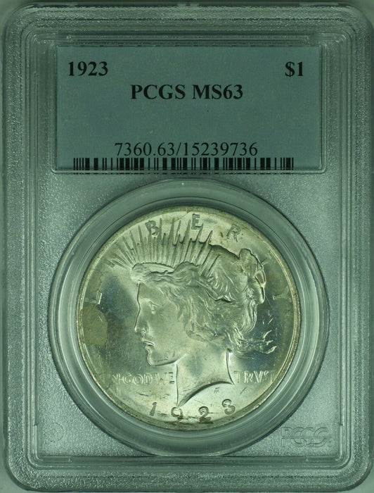 1923 Peace Silver Dollar $1 Coin PCGS MS-63 Better Coin (34-A)