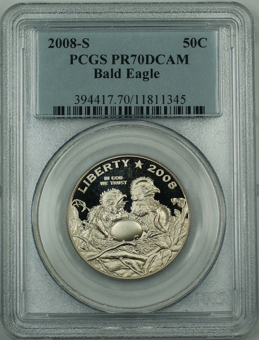 2008-S Bald Eagle Half Dollar Commemorative PCGS PR-70 DCAM Perfect Gem Coin
