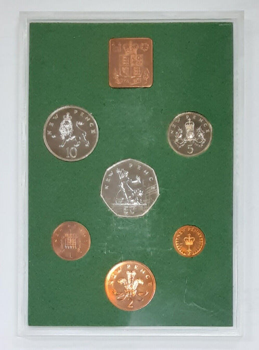 1975 Great Britain Decimal Coins - 6 Coin Proof Set & Mint Token - NO Sleeve