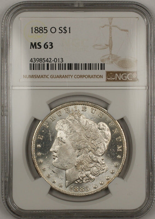 1885-O Morgan Silver Dollar $1 Coin NGC MS-63 Semi Proof-Like (13)
