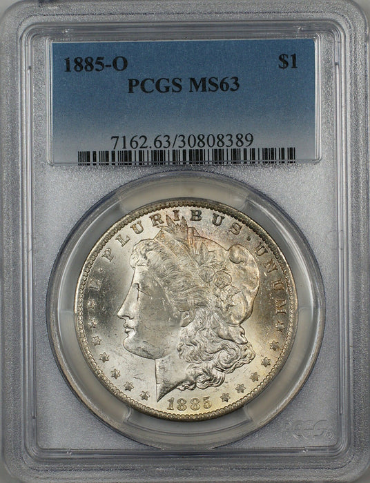 1885-O Morgan Silver Dollar $1 PCGS MS-63 (Better Coin) (7F)