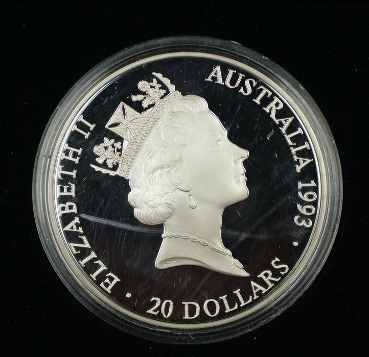 1993 Australia Silver Proof Olympic 100 Years Commemorative $20 Coin with COA