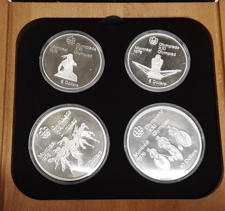 Complete 1976 Canada Montreal Olympic Games .925 Silver 28 Coin Set in RCM OGP