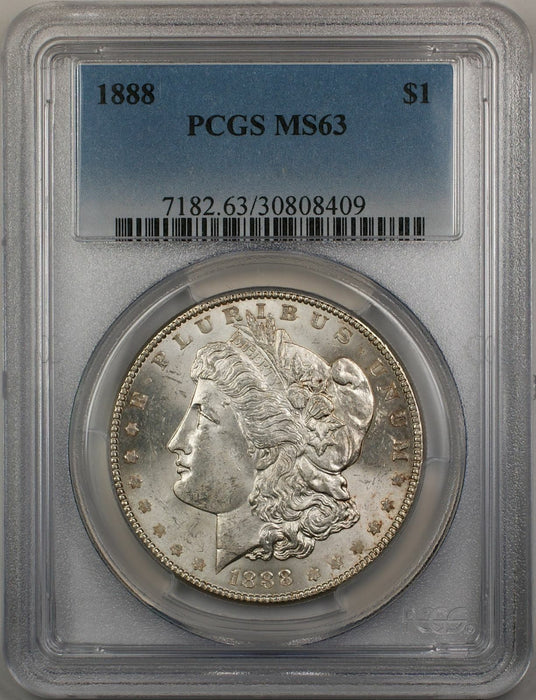 1888 Morgan Silver Dollar $1 Coin PCGS MS-63 Better Quality (3K)