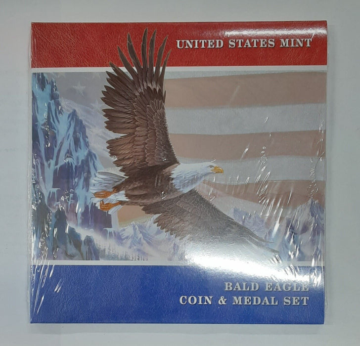 2008 US Mint Bald Eagle Commem UNC Silver Dollar & Medal Set in OGP with COA