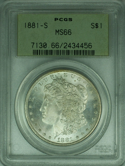 1881-S Morgan Silver Dollar Coin $1 PCGS MS-66 Green Label