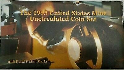 1995 P&D United States 10 Coin BU Mint Set as Issued In OGP W/ Envelope & COA