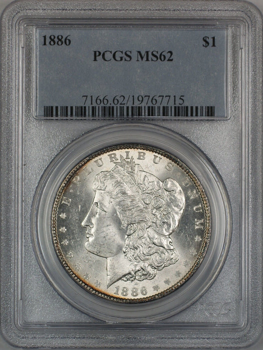 1886 Morgan Silver Dollar $1 PCGS MS-62 (Better Coin) (3J)